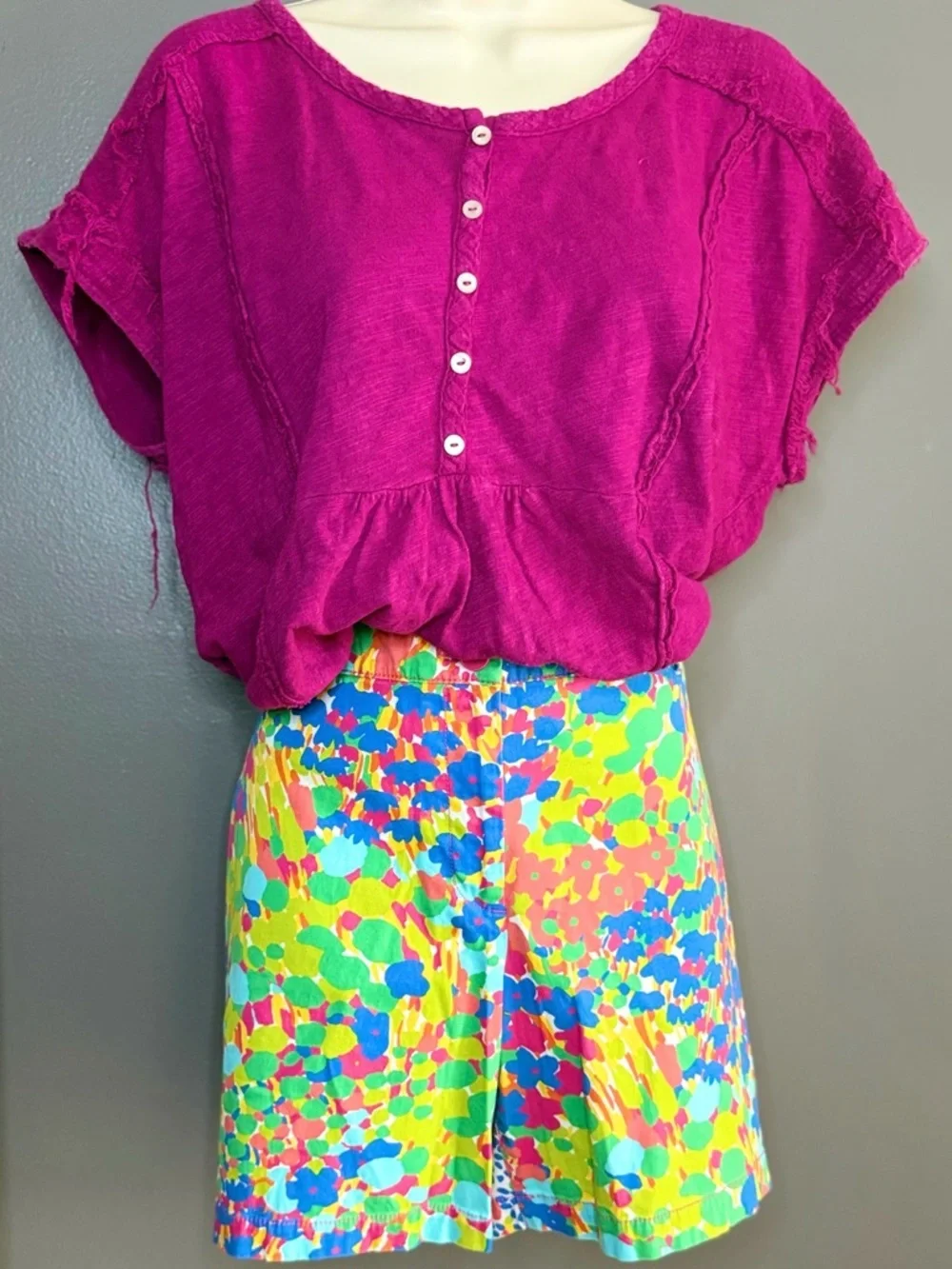 Talbots Weekend Floral Shorts 16P Bright Multicolor Summer Beachy Stretch Cute